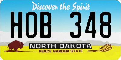 ND license plate HOB348