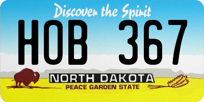 ND license plate HOB367