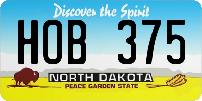ND license plate HOB375