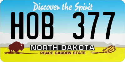 ND license plate HOB377
