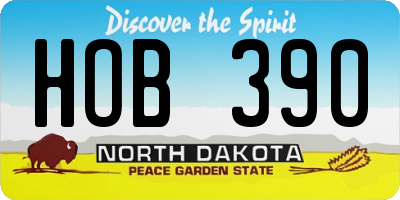 ND license plate HOB390
