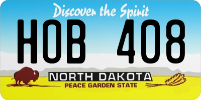 ND license plate HOB408