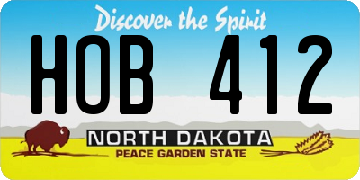 ND license plate HOB412