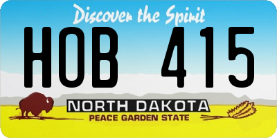ND license plate HOB415