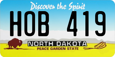 ND license plate HOB419