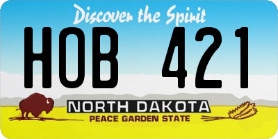 ND license plate HOB421