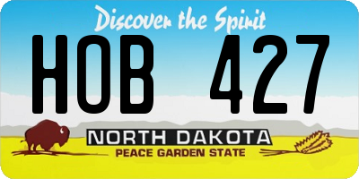 ND license plate HOB427