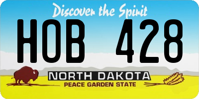 ND license plate HOB428