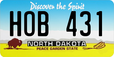 ND license plate HOB431