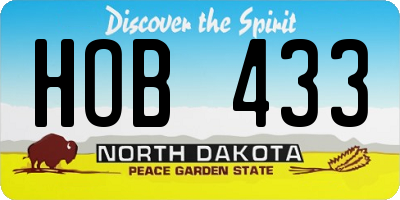 ND license plate HOB433