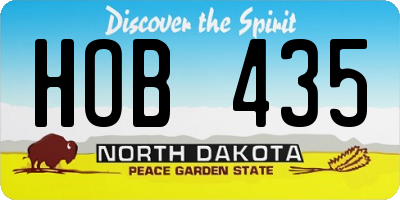 ND license plate HOB435