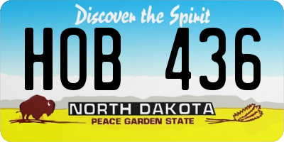 ND license plate HOB436