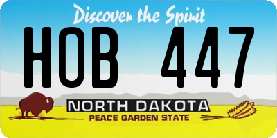 ND license plate HOB447
