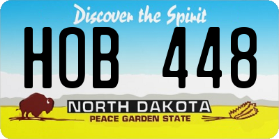 ND license plate HOB448