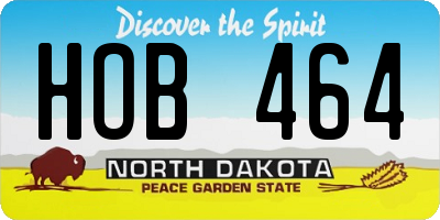 ND license plate HOB464
