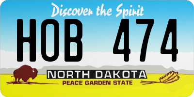 ND license plate HOB474