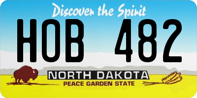 ND license plate HOB482