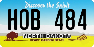 ND license plate HOB484
