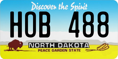 ND license plate HOB488