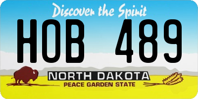 ND license plate HOB489