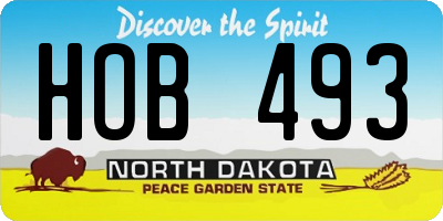 ND license plate HOB493