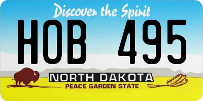 ND license plate HOB495