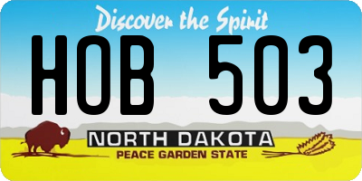 ND license plate HOB503
