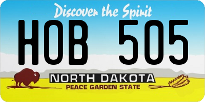 ND license plate HOB505