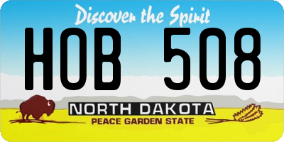 ND license plate HOB508