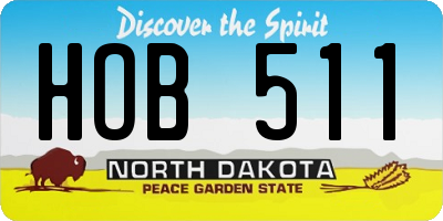 ND license plate HOB511