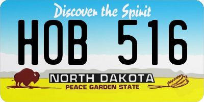 ND license plate HOB516