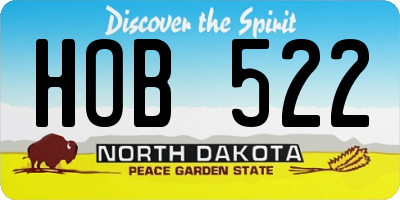 ND license plate HOB522