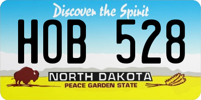 ND license plate HOB528