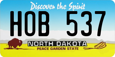 ND license plate HOB537