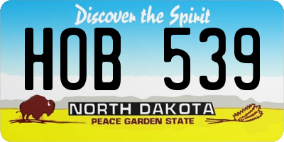 ND license plate HOB539