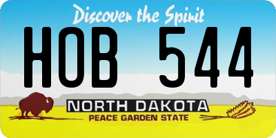 ND license plate HOB544
