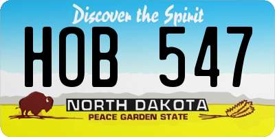 ND license plate HOB547