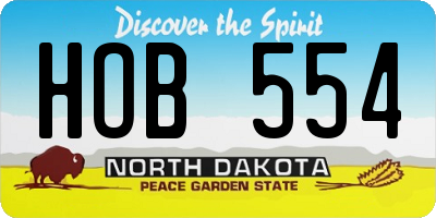 ND license plate HOB554
