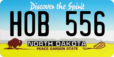 ND license plate HOB556