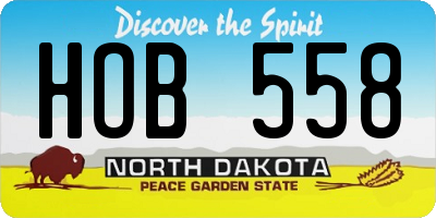 ND license plate HOB558