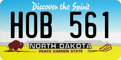 ND license plate HOB561