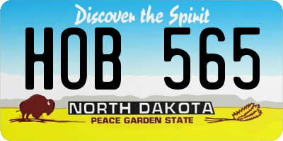 ND license plate HOB565