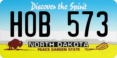 ND license plate HOB573