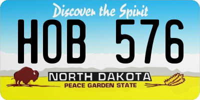 ND license plate HOB576