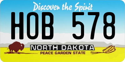 ND license plate HOB578