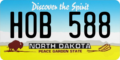 ND license plate HOB588
