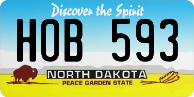 ND license plate HOB593