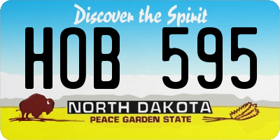ND license plate HOB595