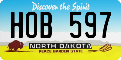 ND license plate HOB597