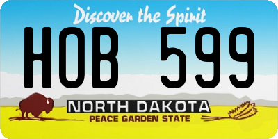 ND license plate HOB599